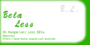 bela less business card
